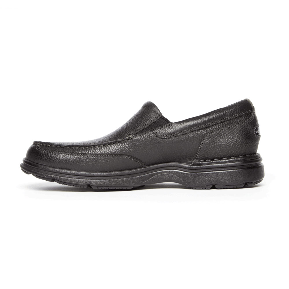 Rockport Mens Slip-On Black - ProWalker Eureka Plus - UK 351-FVBPTU